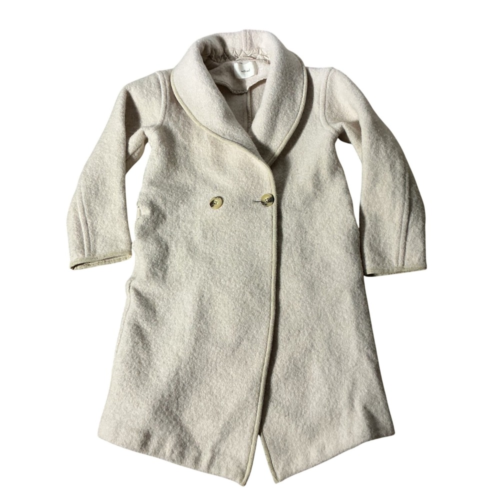 Wilfred Aritzia Merino Wool Coat Women 2XS Cream Shawl Collar Old Money Luxury